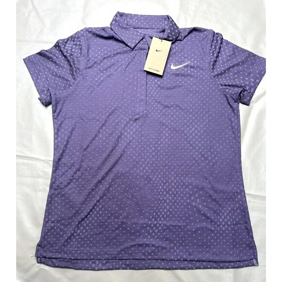 Nike Dri-FIT ADV Tour Jacquard Purple Golf Polo textured FQ3056 553 Women Small - Picture 1 of 11